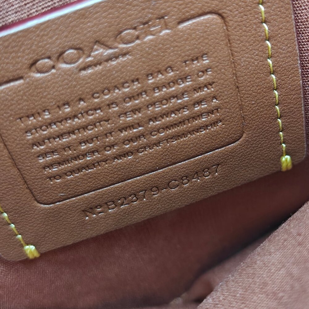 COACH Chaise logo coated canvas women's large crossbody bag purse - Rust/Brown - Picture 14 of 16